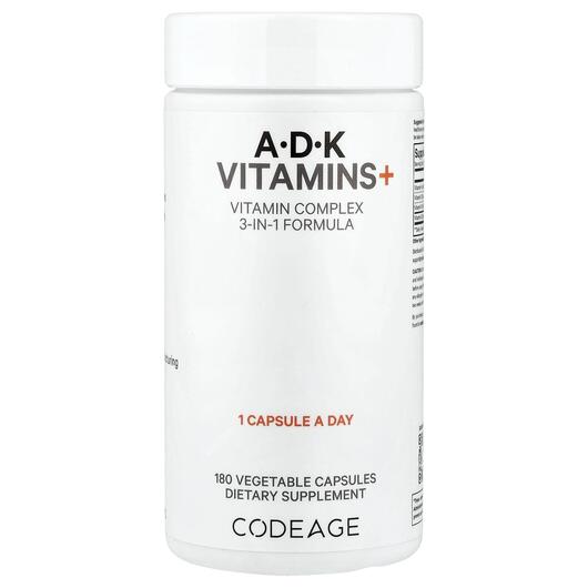 Основное фото товара Vitamins A.D.K Vitamins Основное фото товара CodeAge, Витамин А Ретинол, Vitamins A.D.K Vitamins, 180 капсул
