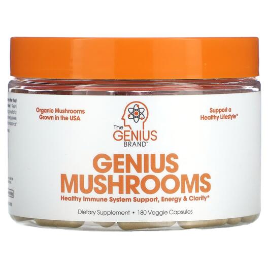 Основне фото товара The Genius Brand, Genius Mushrooms, Органічні гриби, 180 капсул