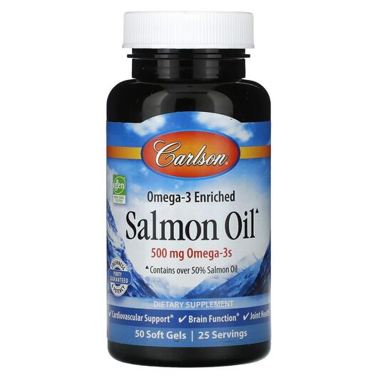 Основное фото товара Carlson, Масло дикого лосося, Salmon Oil, 50 капсул
