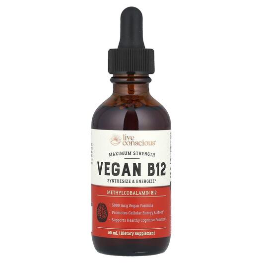 Основное фото товара Витамин B12 Кобаламин, Vegan B12 Maximum Strength, 60 mL
