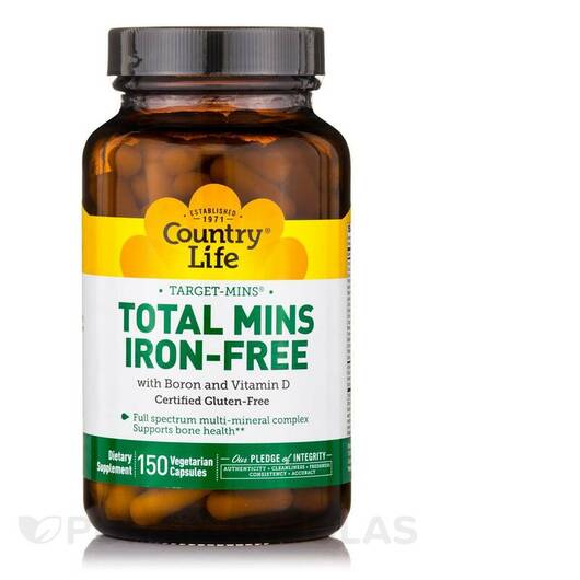 Основне фото товара Target-Mins Total Mins Iron-Free Основне фото товара Target-Mins Total Mins Iron-Free, Мінеральні добавки, 150 капсул