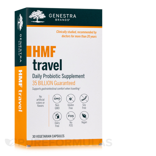 Основне фото товара HMF Travel Основне фото товара Genestra, HMF Travel, Пробіотики, 30 капсул