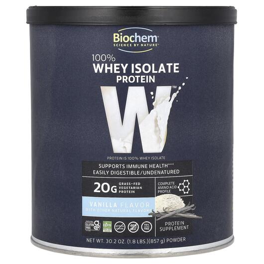 Основне фото товара Biochem, 100% Whey Isolate Protein Vanilla, Протеїн Ізолят, 857 г