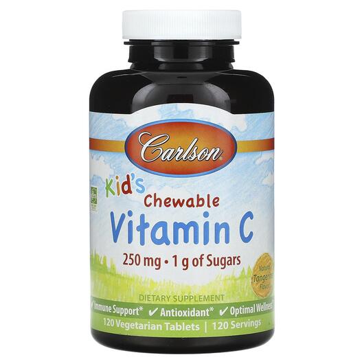 Основное фото товара Kid's Chewable Vitamin C Natural Tangerine 250 mg Основное фото товара Kid's Chewable Vitamin C Natural Tangerine 250, Витамин C, 1