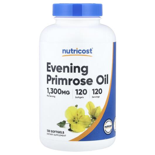 Основне фото товара Evening Primrose Oil 1300 mg, Олія примули вечірньої, 120 капсул