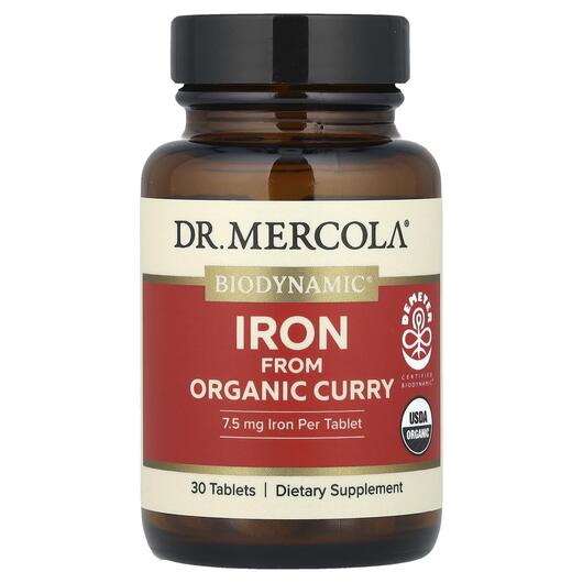 Основное фото товара Biodynamic Iron From Organic Curry Основное фото товара Dr. Mercola, Железо, Biodynamic Iron From Organic Curry, 30 табле