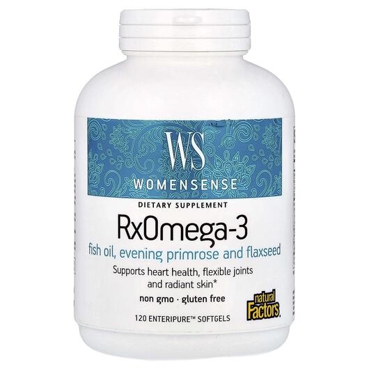 Основне фото товара RxOmega-3 Основне фото товара Natural Factors, RxOmega-3, Омега-3, 120 м'яких гелів