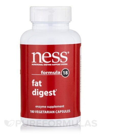 Основное фото товара Fat Digest Formula 18 Основное фото товара Ness Enzymes, Ферменты, Fat Digest Formula 18, 180 капсул