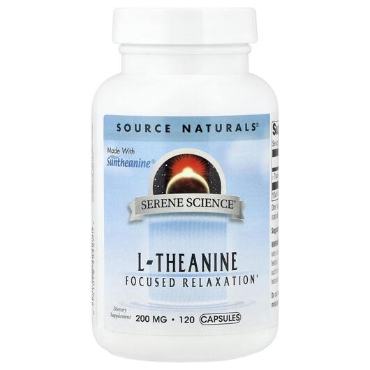 Основне фото товара L-Theanine 200 mg Основне фото товара Source Naturals, L-Theanine 200 mg, L-Теанін, 120 капсул