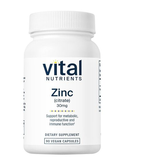 Основне фото товара Zinc citrate 30 mg Основне фото товара Vital Nutrients, Zinc citrate 30 mg, Цитрат Цинку, 90 капсул
