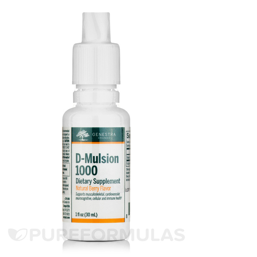 Основное фото товара D-Mulsion 1000 Natural Berry Основное фото товара Genestra, Витамин D3, D-Mulsion 1000 Natural Berry, 30 мл