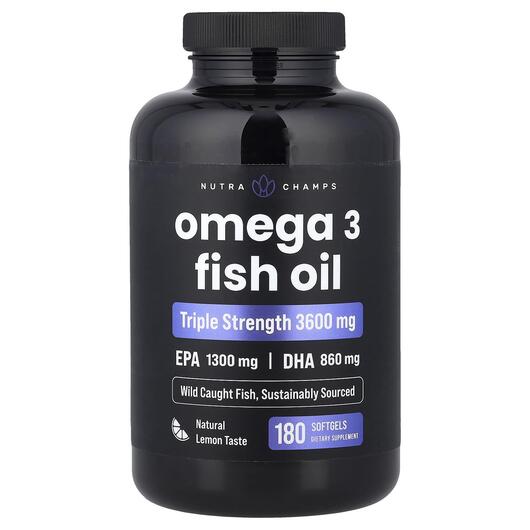 Основное фото товара NutraChamps, Рыбий жир Омега-3, Omega 3 Fish Oil, 180 капсул