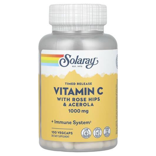 Основне фото товара Solaray, Timed Release Vitamin C 1000 mg, Вітамін C, 100 капсул
