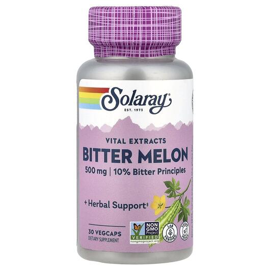 Основне фото товара Solaray, Bitter Melon Fruit Extract 500 mg, Гірка диня, 30 капсул