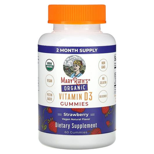 Основное фото товара Organic Vitamin D3 Gummies Strawberry Основное фото товара Витамин D3, Organic Vitamin D3 Gummies Strawberry, 60 таблеток