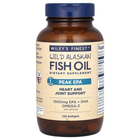 Основное фото товара Wild Alaskan Fish Oil Peak EPA Основное фото товара Wiley's Finest, Омега 3, Wild Alaskan Fish Oil, 120 капсул
