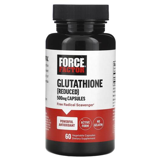 Основное фото товара Glutathione Reduced 500 mg Основное фото товара Force Factor, L-Глутатион, Glutathione Reduced 500 mg, 60 капсул