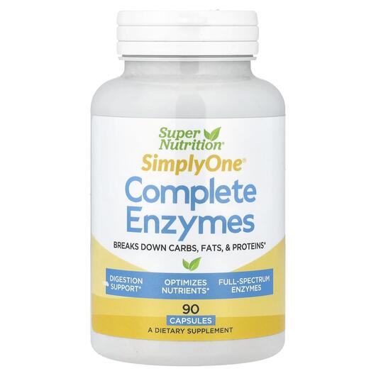 Основне фото товара Simply One Complete Enzymes Основне фото товара Super Nutrition, Simply One Complete Enzymes, Ферменти, 90 капсул