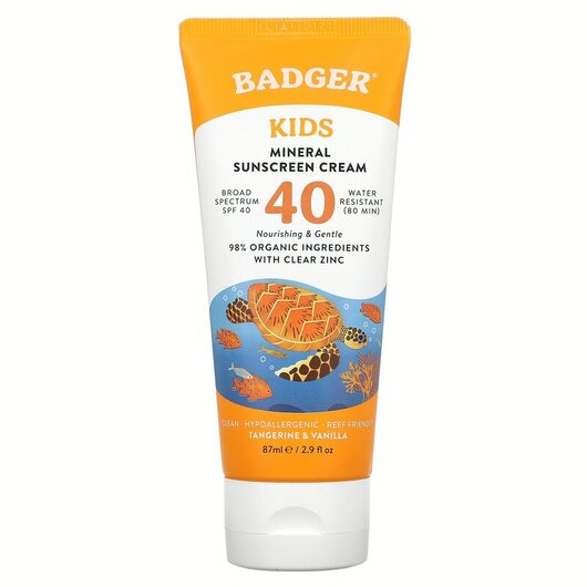 Основне фото товара Kids Mineral Sunscreen Cream SPF 40 Tangerine & Vanilla Основне фото товара Kids Mineral Sunscreen Cream SPF 40 Tangerine, Сонцезахисний крем