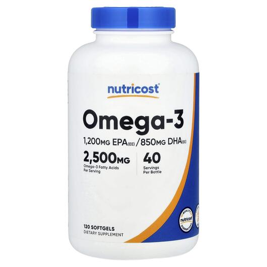Основне фото товара Nutricost, Omega-3 833 mg, Омега 3, 120 капсул