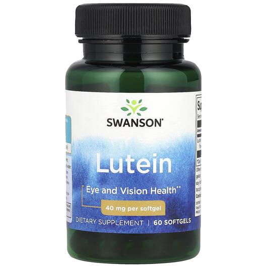 Основне фото товара Swanson, Lutein 40 mg, Лютеїн, 60 капсул