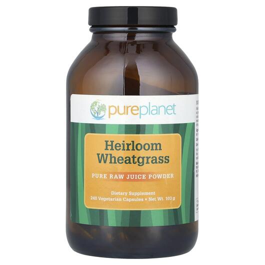 Основное фото товара Pure Planet, Пророщенная пшеница, Heirloom Wheatgrass, 240 капсул