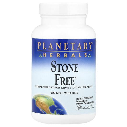 Основне фото товара Stone Free 820 mg Основне фото товара Planetary Herbals, Stone Free 820 mg, Підтримка печінки, 90 табле