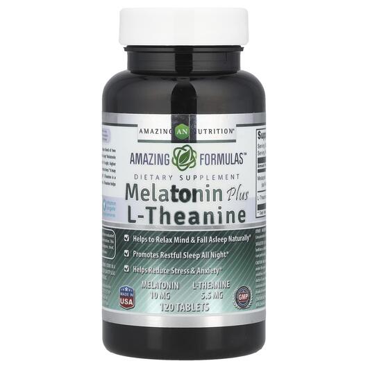 Основное фото товара Мелатонин, Melatonin Plus L-Theanine 10 mg, 120 таблеток