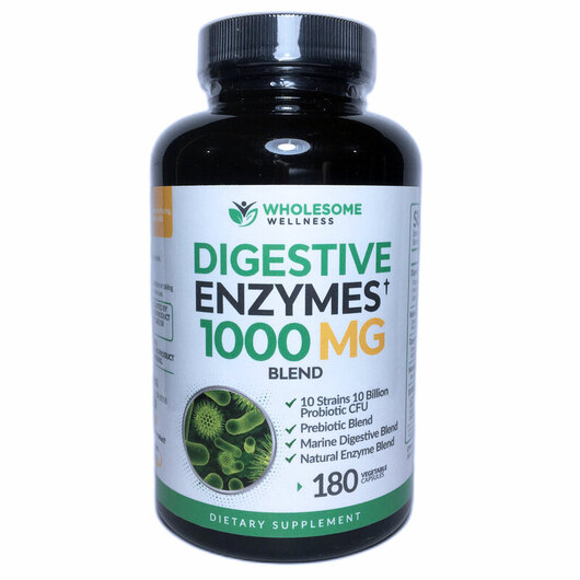 Основное фото товара Ферменты, Digestive Enzymes 1000 mg Blend, 180 капсул