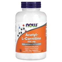 Acetyl-L-Carnitine Ацетилкарнитин NOW Foods 200 капсул