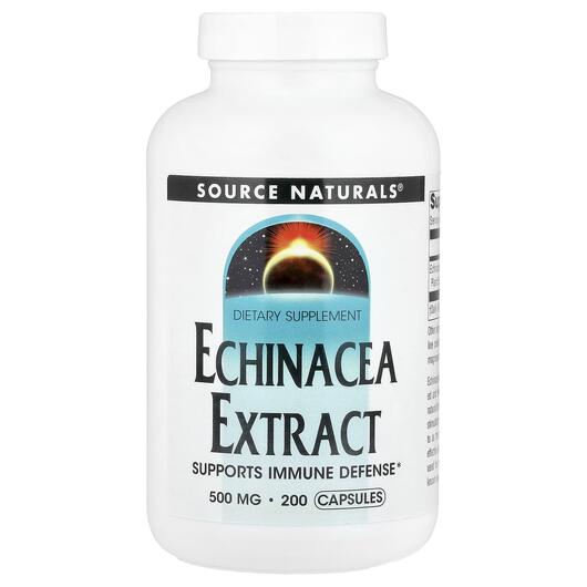 Основное фото товара Source Naturals, Эхинацея, Echinacea Extract 500 mg, 200 капсул
