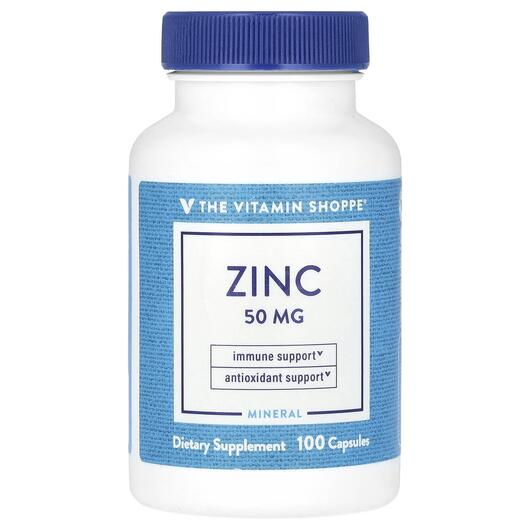 Основное фото товара TheVitaminShoppe, Цинк, Zinc 50 mg, 100 капсул