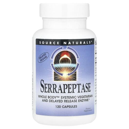 Основное фото товара Serrapeptase Основное фото товара Source Naturals, Серпептаза, Serrapeptase 120, 120 капсул