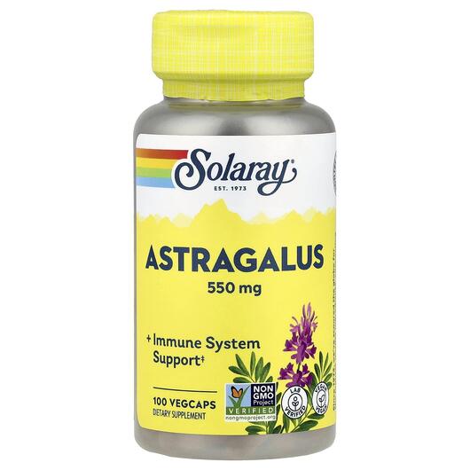 Основное фото товара Solaray, Астрагал, Astragalus 550 mg, 100 капсул