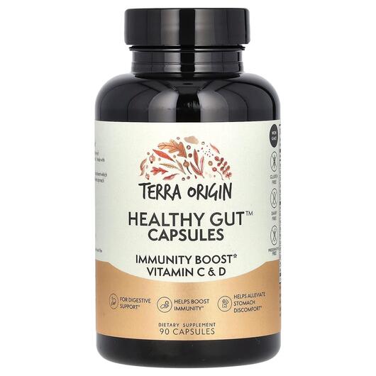 Основне фото товара Healthy Gut Capsules with Immunity Boost Vitamin C & D Основне фото товара Healthy Gut with Vitamin C & D, Підтримка кишечника, 90 капсу