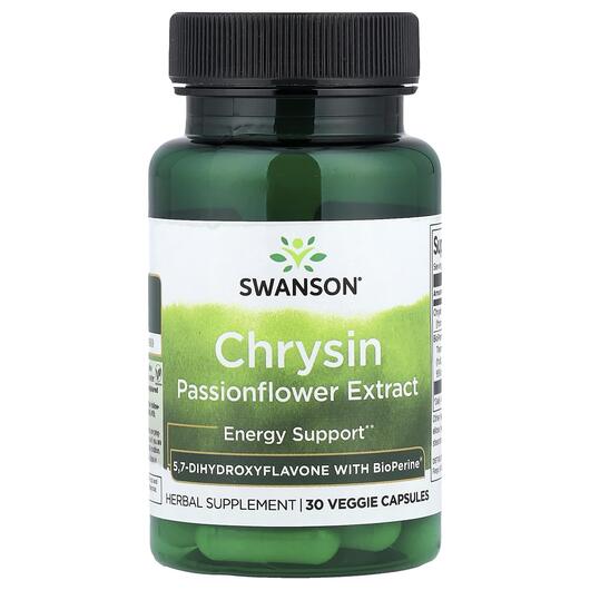 Основне фото товара Chrysin Passionflower Extract Основне фото товара Swanson, Chrysin Passionflower Extract, Хризин, 30 капсул