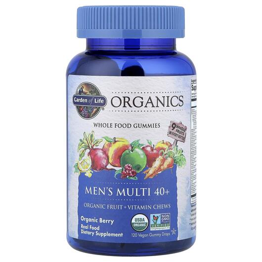 Основне фото товара MyKind Organics Men's Multi 40+ Organic Berry Основне фото товара Men's Multi 40+, Вітаміни для чоловіків, 120 Vegan Gummy Dro