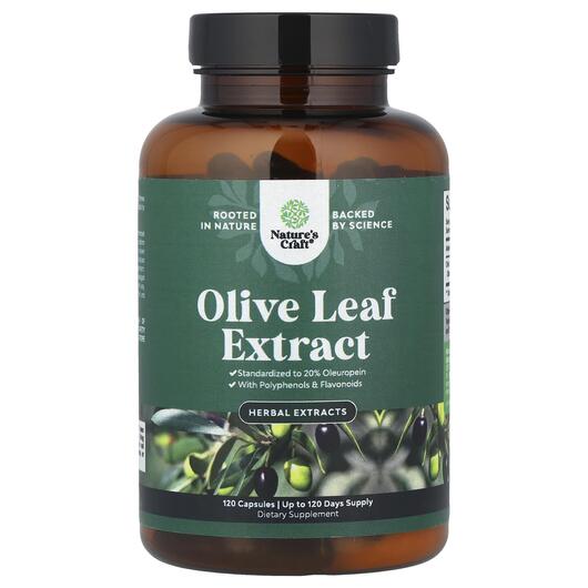 Основне фото товара Nature's Craft, Olive Leaf Extract, Листя оливи, 120 капсул