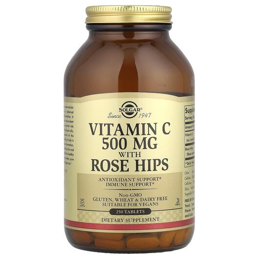 Основне фото товара Vitamin C With Rose Hips 500 mg Основне фото товара Vitamin C With Rose Hips 500, Вітамін С з шипшиною 500 мг, 250 та