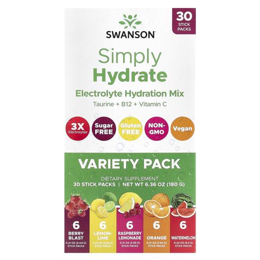 Основне фото товара Simply Hydrate Electrolyte Hydration Mix Variety Pack Основне фото товара Simply Hydrate Electrolyte Hydration Mix Variety Pack, Електроліт