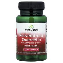 Resveratrol & Quercetin Ресвератрол Swanson 30 капсул