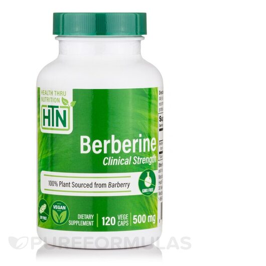 Основне фото товара Health Thru Nutrition, Berberine HCL 500 mg, Берберин, 120 VegeCa