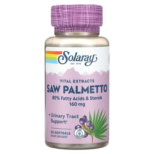 Основное фото товара Vital Extracts Saw Palmetto 160 mg Основное фото товара Solaray, Со Пальметто, Vital Extracts Saw Palmetto 160 mg, 30 кап