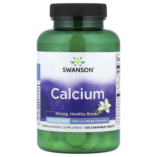 Основное фото товара Calcium Vanilla Cream 500 mg Основное фото товара Swanson, Кальций, Calcium Vanilla Cream 500 mg, 100 таблеток