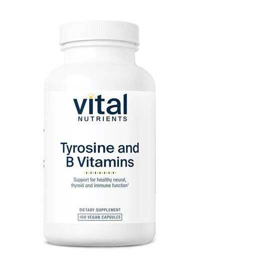 Основное фото товара Vital Nutrients, L-Тирозин, Tyrosine and B Vitamins, 100 капсул
