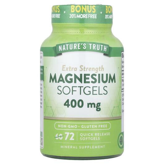 Основне фото товара Extra Strength Magnesium 400 mg Основне фото товара Nature's Truth, Magnesium 400 mg, Магній, 72 капсул