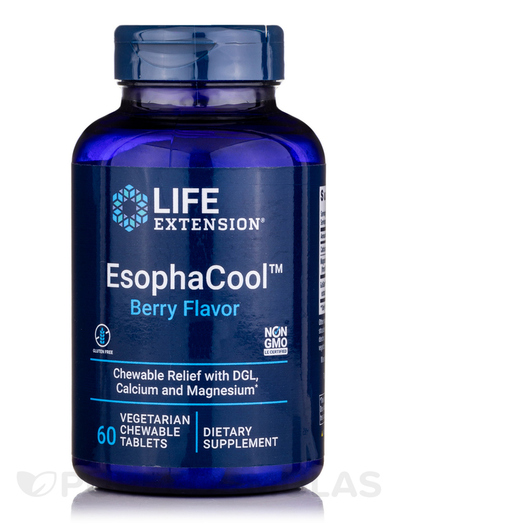 Основне фото товара Life Extension, EsophaCool Berry Flavor, Кальцій Магний, 60 табле