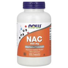 NAC 600 mg N-ацетилцистеин NOW Foods 250 капсул
