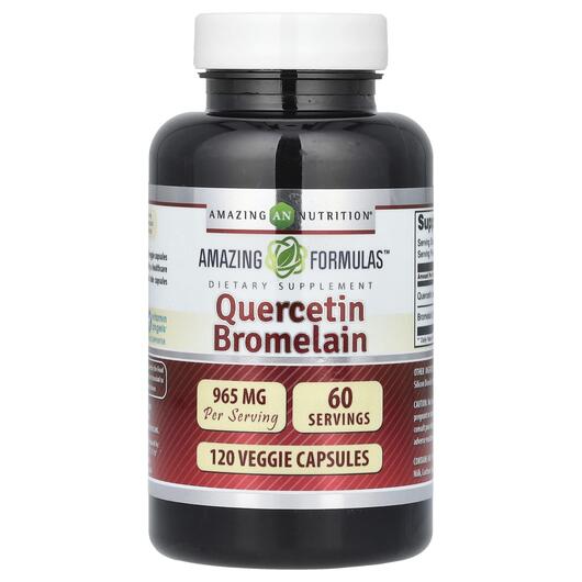 Основне фото товара Quercetin Bromelain Основне фото товара Quercetin Bromelain, Кверцетин та Бромелайн, 120 капсул