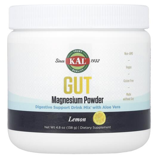 Основне фото товара KAL, GUT Magnesium Powder Lemon, Магній, 138 г